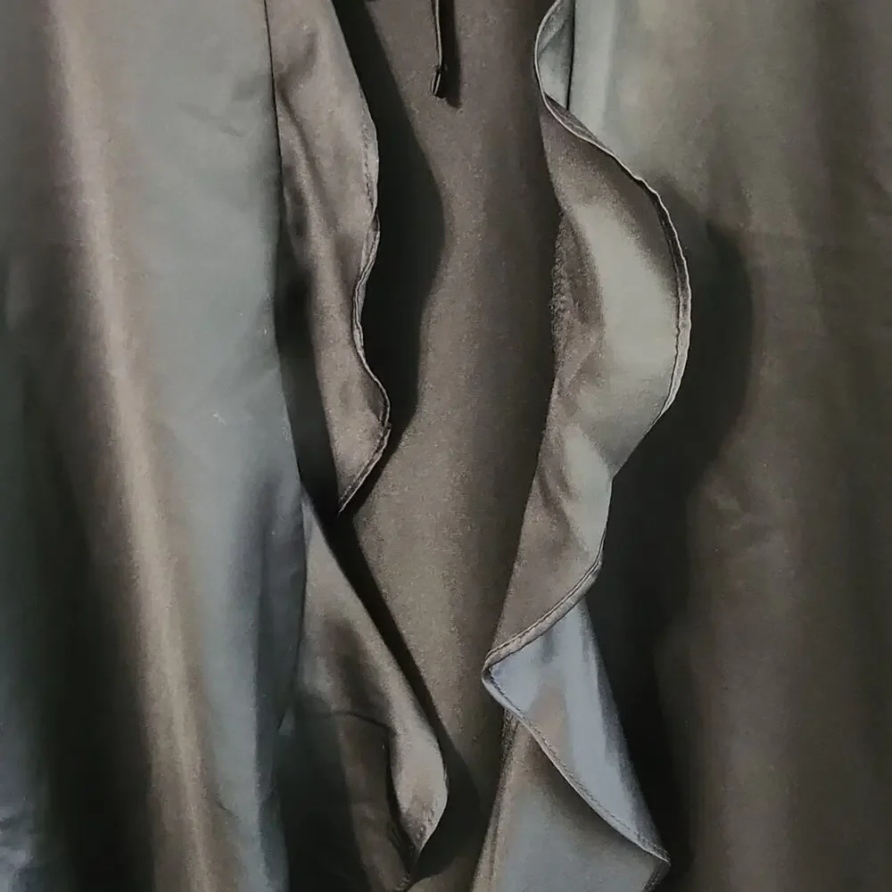 Victoria's Secret Women's Black Flutter Sleeve Robe One Size Satin Dark Romantic